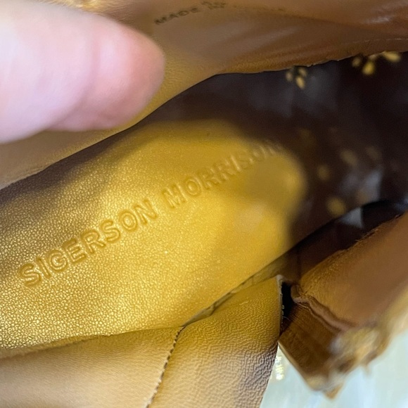 Sigerson Morrison Brown Perforated Suede Fringe Booties 6B - Picture 9 of 12